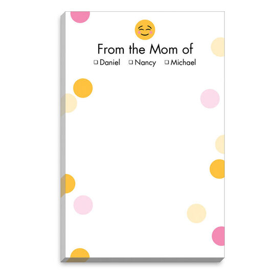 Blushing Emoji Dots Mommy Notepads